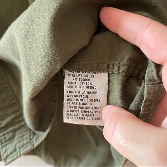 Vintage Bimini Bay Olive Green Button Up Dress Shirt Cotton - Picture 5 of 6